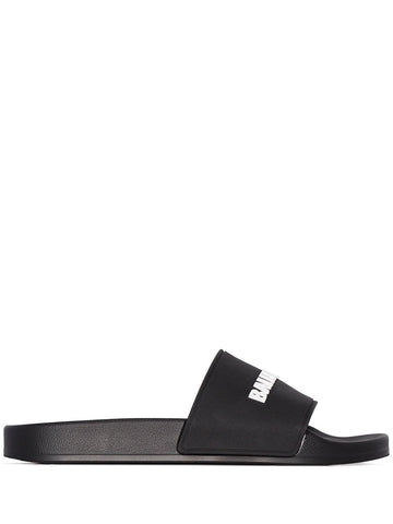 Balenciaga Women Logo Pool Slides