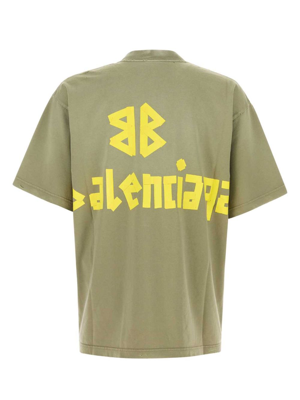 Balenciaga Men Tape Type Cotton T-Shirt
