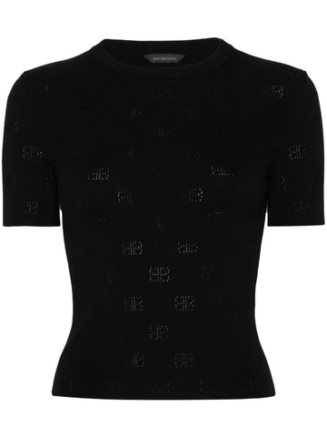 Balenciaga Women Open-Knit Wool Top