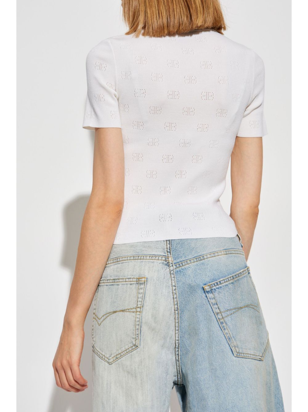 Balenciaga Women Open-Knit Wool Top