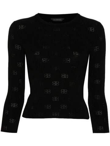 Balenciaga Women Open-Knit Wool Top