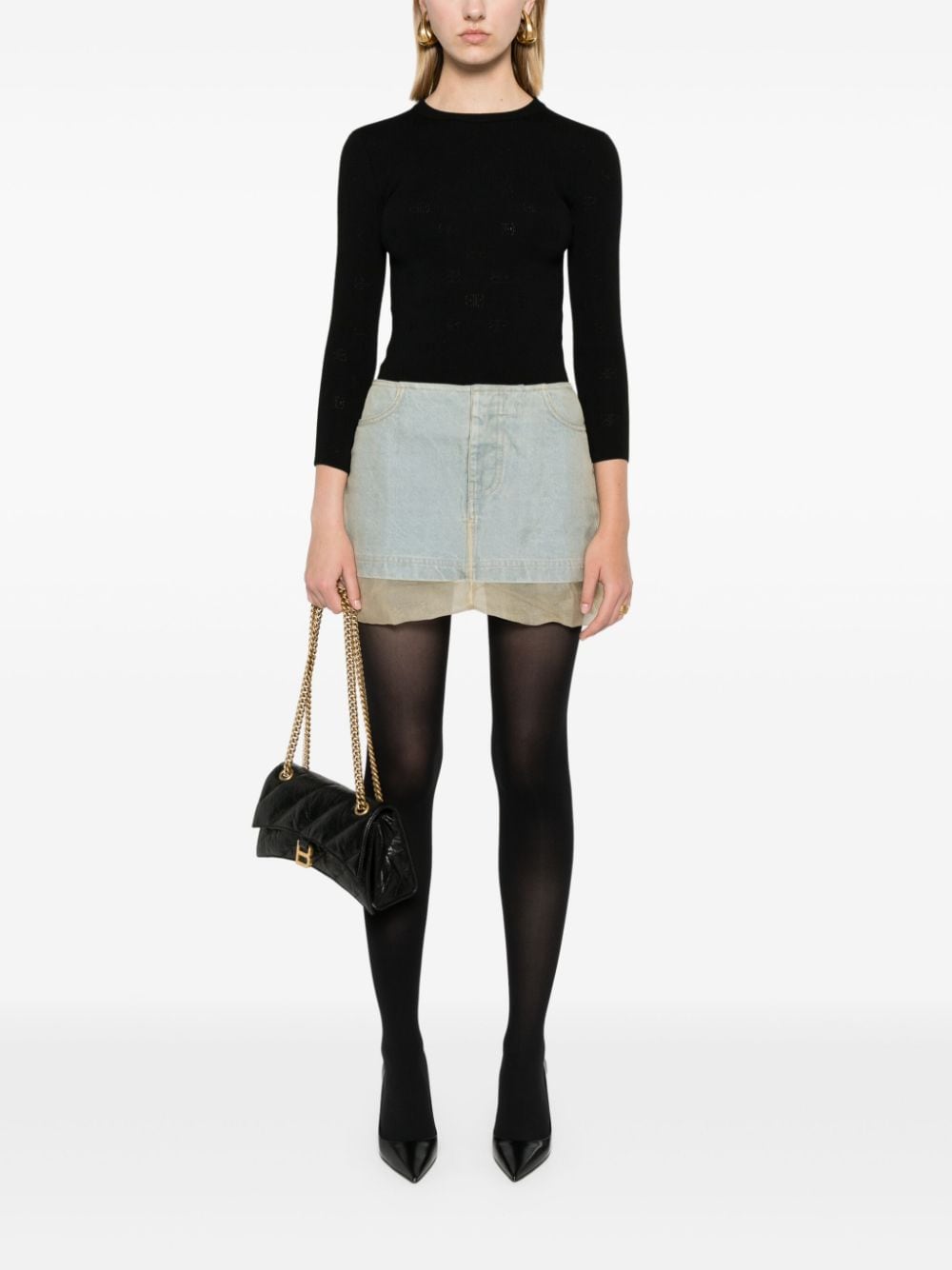 Balenciaga Women Open-Knit Wool Top