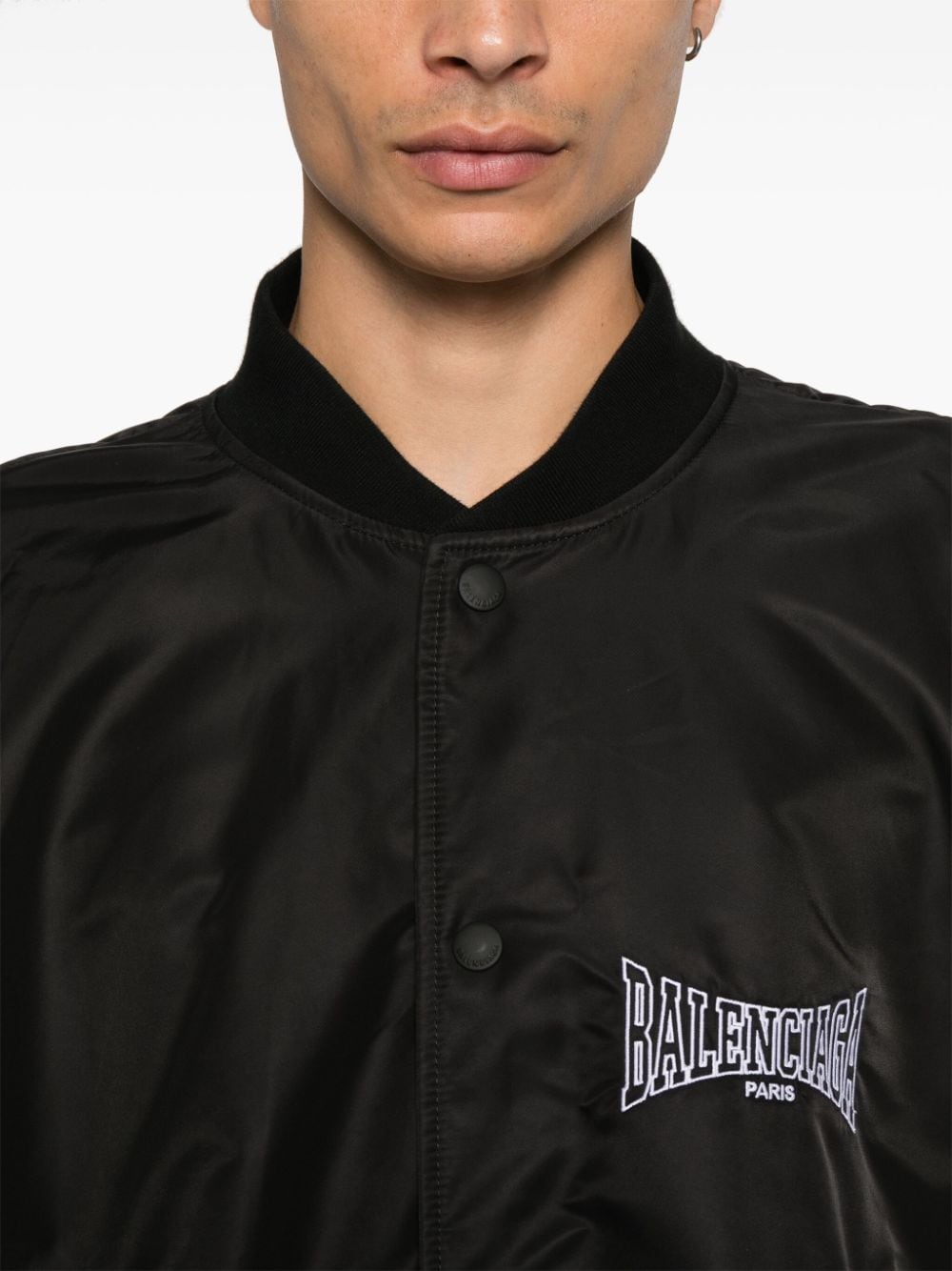 Balenciaga Men Varsity Nylon Bomber Jacket