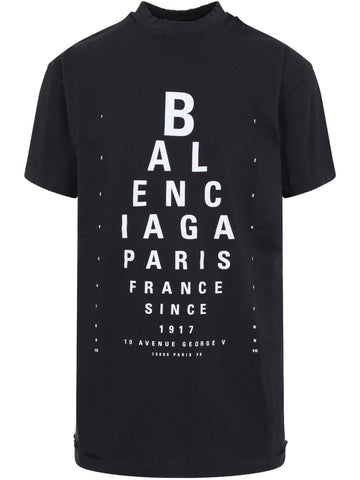Balenciaga Women Optical Cotton T-Shirt